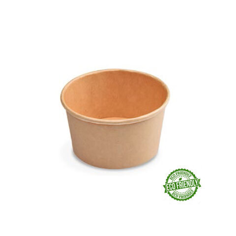 Papírová miska kulatá hnědá 350 ml - 50 ks