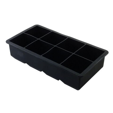 Silikonová forma na led 8 kostek černá