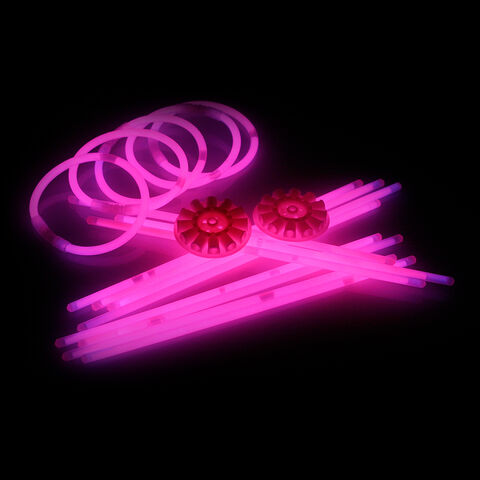 Svítící náramky 100 kusů růžové