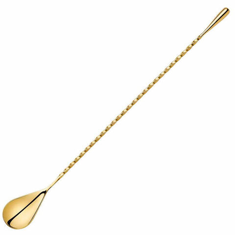 Míchací lžička zlatá 30 cm se slzou