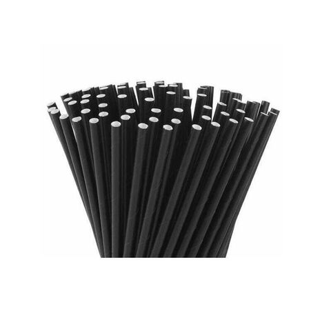 Slámky PAPÍR JUMBO černé 20 cm - 100 ks