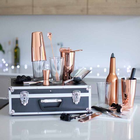 Barmanský kufr MĚDĚNÝ