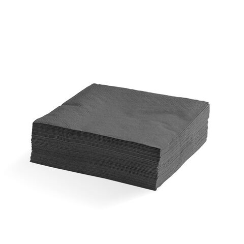 Koktejlové ubrousky 24x24 cm ČERNÉ 1/4 - 400 ks