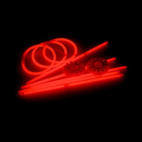 Svítící náramky 100 kusů červené