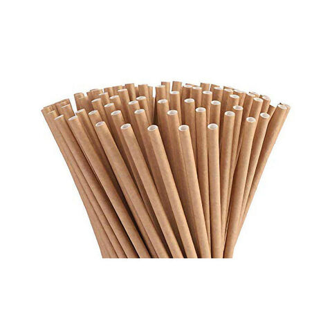 Slámky PAPÍR JUMBO natural 25 cm - 100 ks