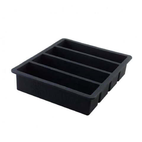 Silikonová forma na led 4 kvádry černá