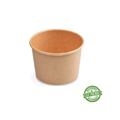 Papírová miska kulatá hnědá 500 ml - 50 ks