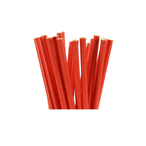 Slámky PAPÍR červené 19,5 cm - 25 ks