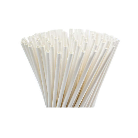 Slámky PAPÍR bílé 20 cm - 100 ks