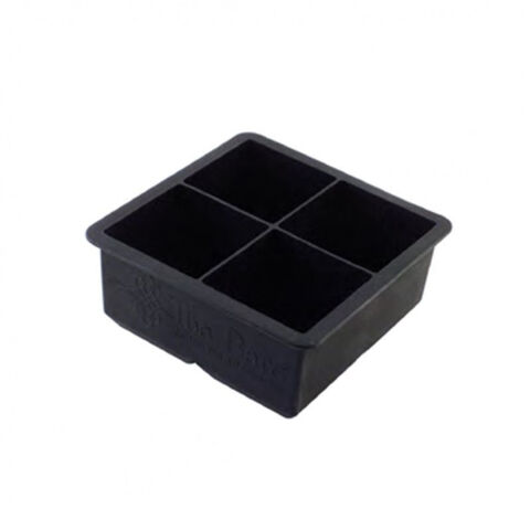 Silikonová forma na led 4 kostky černá
